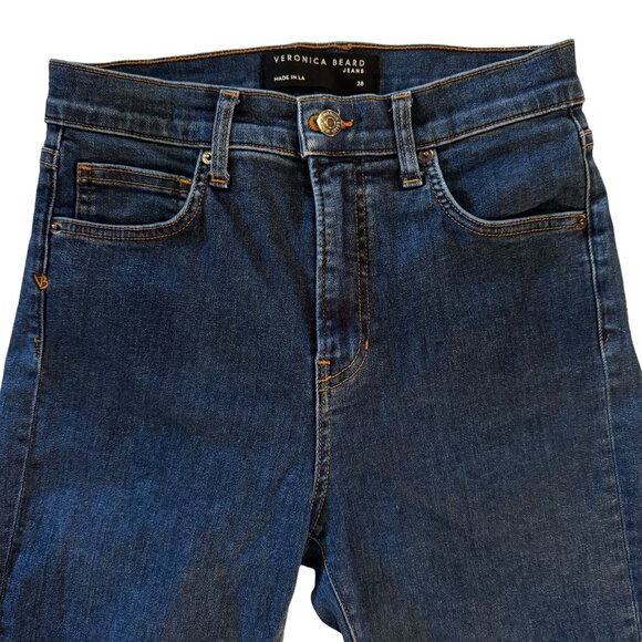 Veronica Beard Ryleigh Slim Straight High Rise Denim Jeans in Washed Oxf… - Picture 10 of 16